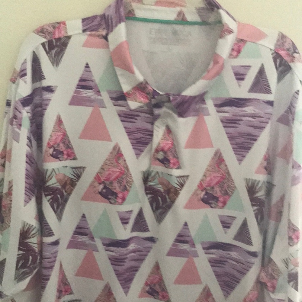 Geometric Patterned Shirt in Purple and Pink
